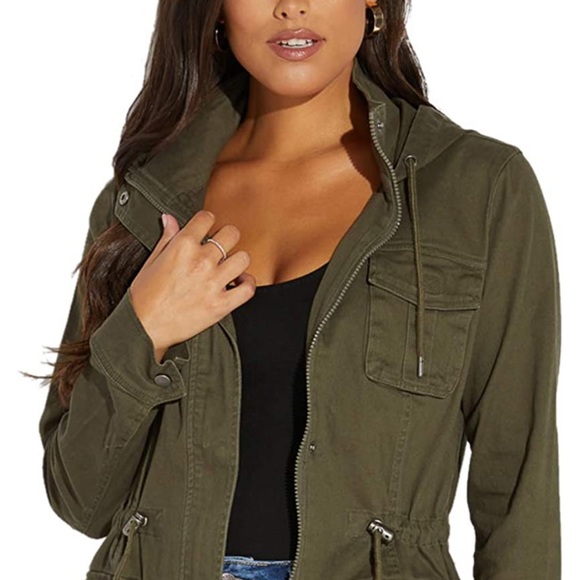 SheKiss Jackets & Blazers - SHEKISS Women’s Camouflage Lightweight Jacket with Pockets in Army Green